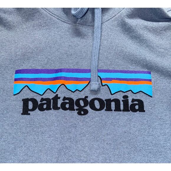 Patagonia‎ Men’s Uprisal Hoodie Sweatshirt Large Blue Gray Logo Pullover - Picture 5 of 9